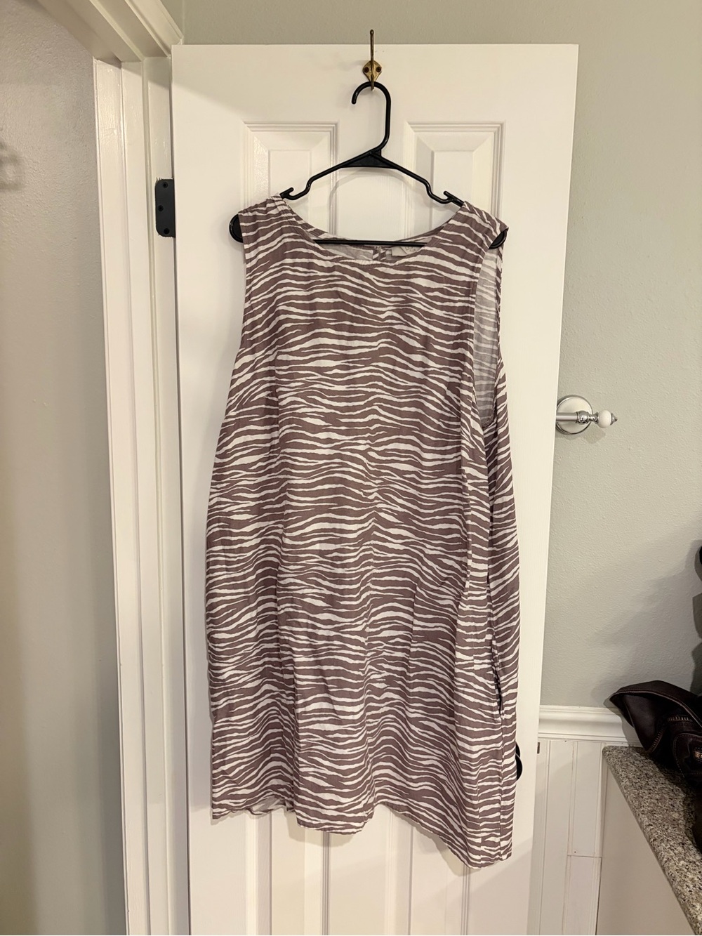 LOFT Women’s Plus Size 18 Animal Print Linen Blend Sleeveless Dress